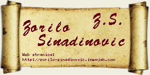 Zorilo Sinadinović vizit kartica
